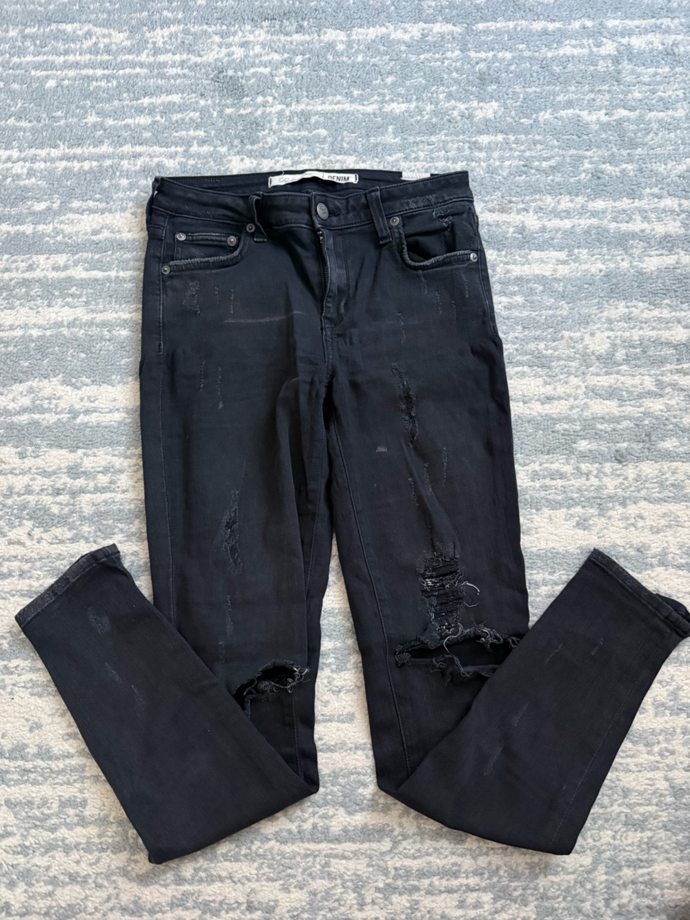 Lovers + Friends Black Distressed Skinny Jeans